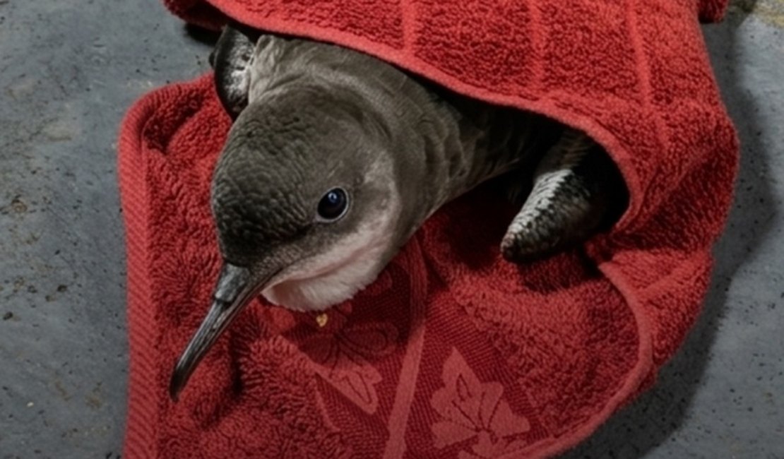 Ave marinha debilitada é resgatada na Praia de Jatiúca, em Maceió