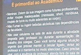 Aula inaugural de faculdade apresenta regras para vestimentas e estudantes se revoltam