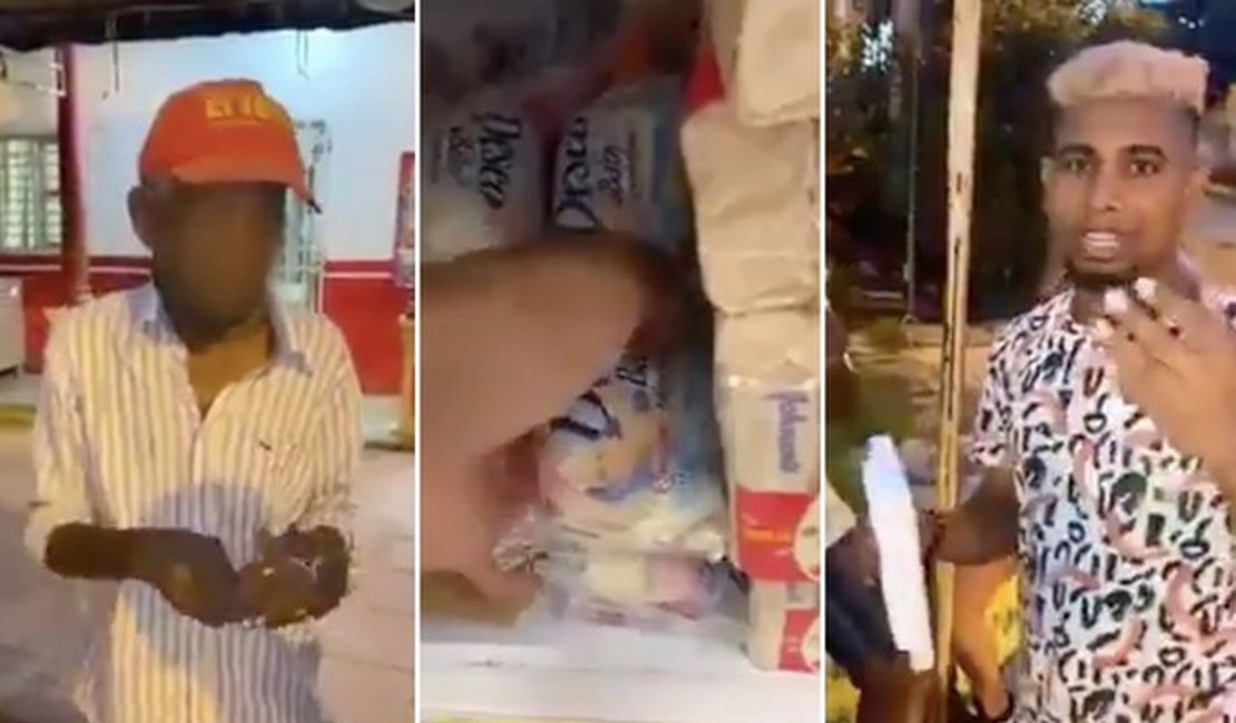 Influenciador digital dá picolé de sabonete para idosos e moradores de rua