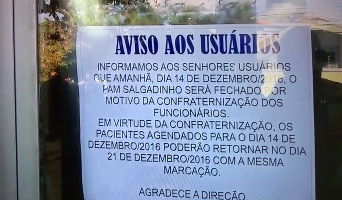 Diretoras pedem exoneração do PAM Salgadinho após festa de funcionários