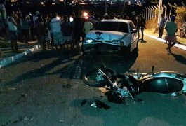 Condutor de motocicleta fica gravemente ferido em acidente, em São Miguel dos Campos