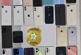 Operação da Polícia Civil recupera 40 celulares roubados em agosto, em Alagoas