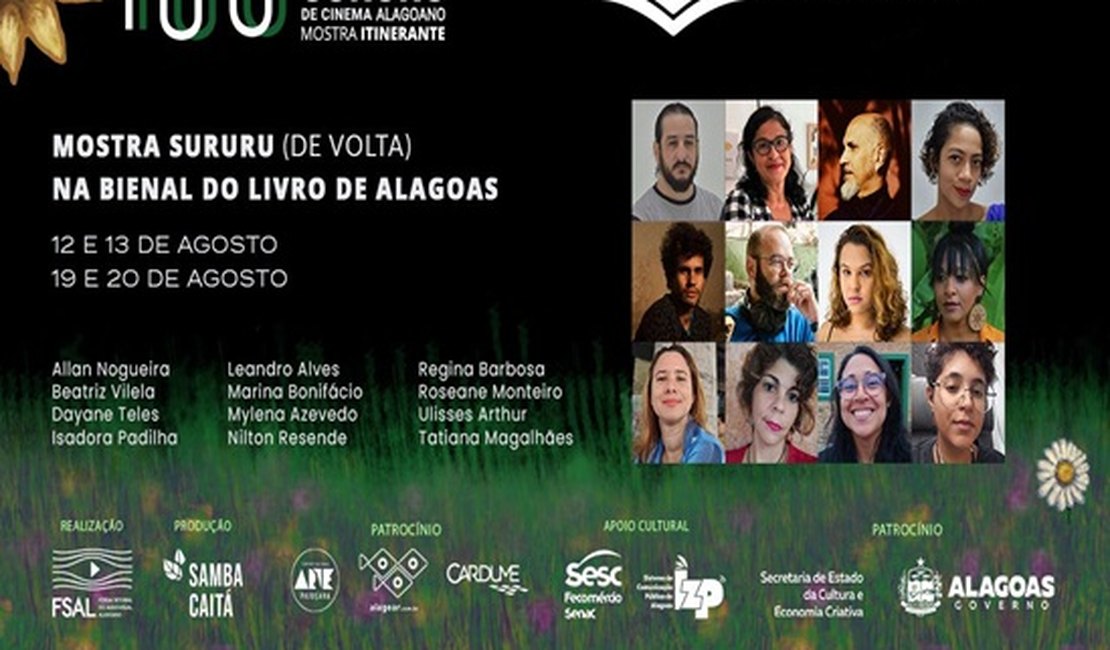 Encontro da Literatura com o Cinema: Mostra Sururu está de volta à Bienal do Livro de Alagoas