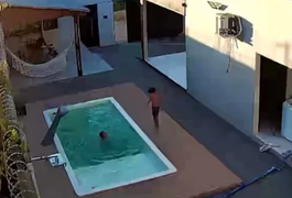 Novo vídeo mostra momento em que crianças se afogam em piscina de residência em Arapiraca