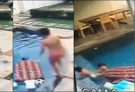 Vídeo. Criança de 7 anos salva primo de 2 de afogamento