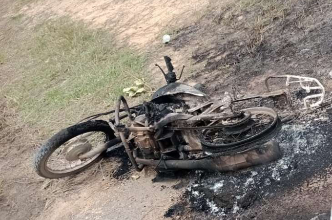 Motocicleta é destruída por incêndio no interior de Alagoas