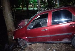 Mulher perde controle de carro, cai em ribanceira e atinge árvore no Bosque das Arapiracas