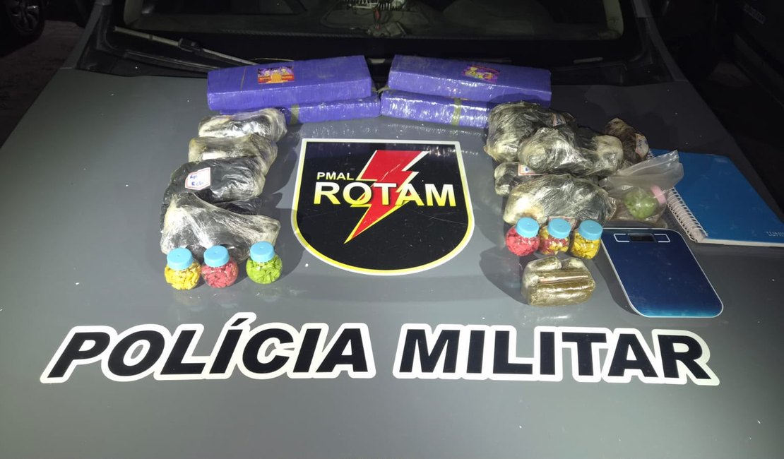 Rotam apreende mais de 7 kg de drogas no bairro Cruz das Almas, em Maceió