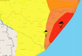 Todos os 102 municípios de Alagoas estão em alerta para chuvas nas próximas 12h