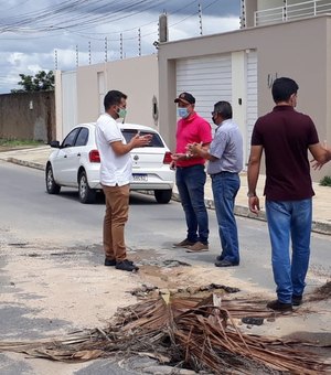 Vereador Fabiano Leão aciona Infraestrutura para tapar buraco no Itapoã