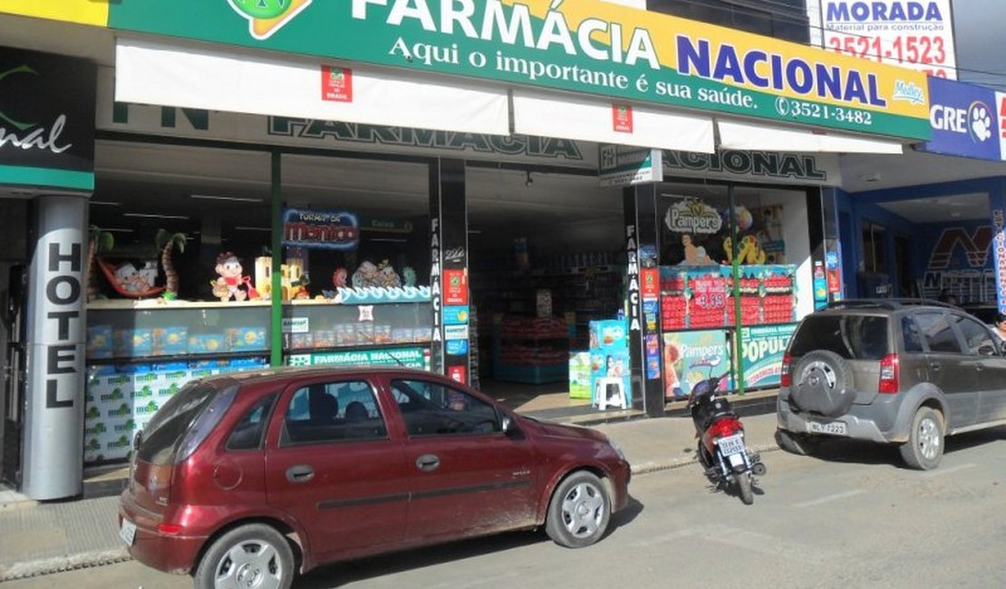 Farmácia Nacional é assaltada neste domingo, em Arapiraca