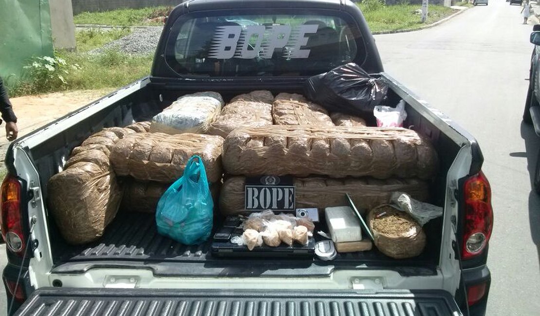 Bope apreende mais de 120 kg de drogas em Maceió