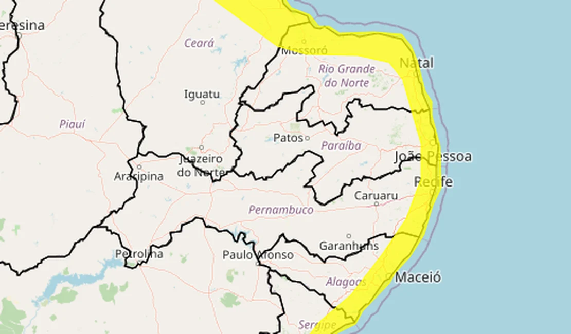 Previsão do tempo alerta para chuvas intensas em municípios de Alagoas