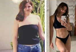 Mãe de Lucas Lucco exibe antes e depois de vida fitness: 'Só cor do cabelo'