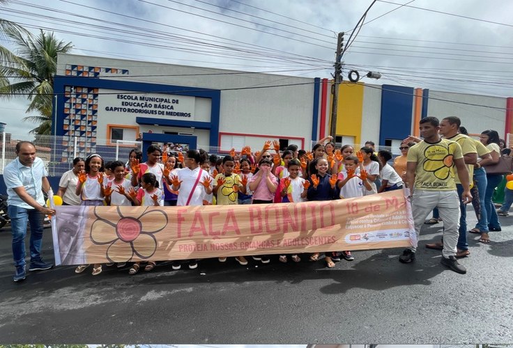 Caminhada contra abuso sexual infantil marca o encerramento das ações do Maio Laranja em Traipu