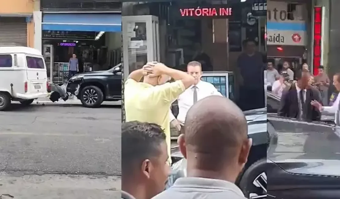 VÍDEO: Motorista arranca parte do para-choque do carro de Celso Russomano e deixa o político irritado