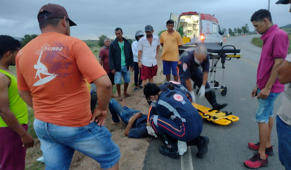 Motociclista perde o controle da direção e atinge cerca em Coité do Nóia