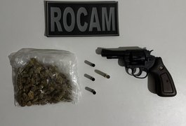 ROCAM do 3º BPM apreende arma e droga durante patrulhamento no bairro Massaranduba