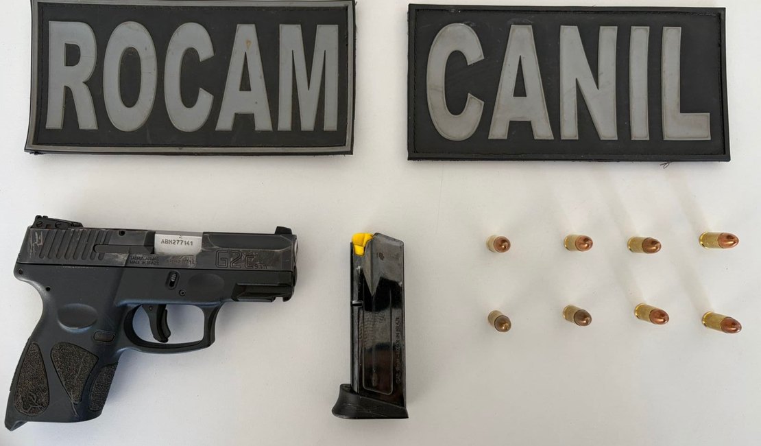 Homem é preso com pistola 9 mm, no bairro Primavera, em Arapiraca