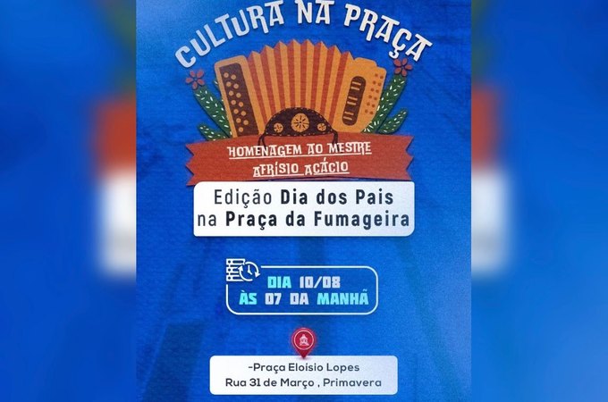 Cultura na Praça inicia caravana com edição especial para o Dia dos Pais