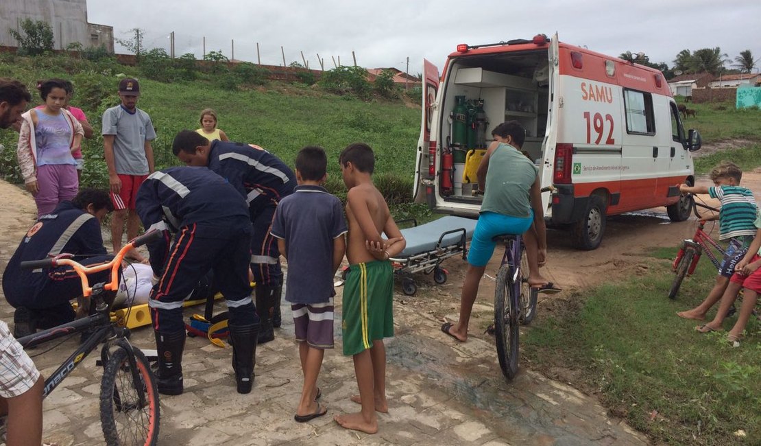 [VÍDEO] Motociclista fica ferida após atropelar cachorro em Arapiraca