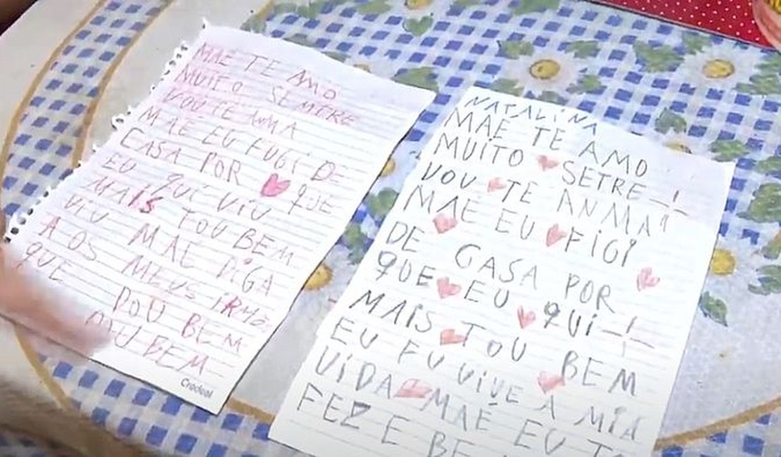 Menina de 11 anos e adolescente estão desaparecidas há três dias; criança deixou bilhetes: 'Fui viver a minha vida'