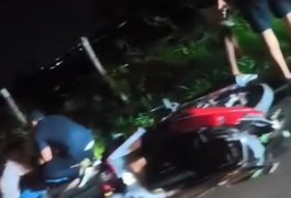 Colisão entre motos deixa quatro feridos na AL-115, após o Brisa do Lago