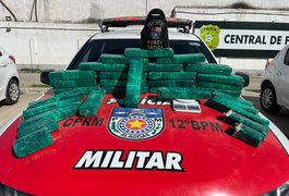 Mais de 35 kg de maconha são apreendidos pela Força Tática do 12 Bpm no São Jorge, em Maceió