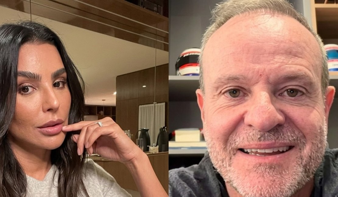 Influenciadora Cíntia Chagas confirma namoro com o ex-piloto da Fórmula 1 Rubens Barrichello