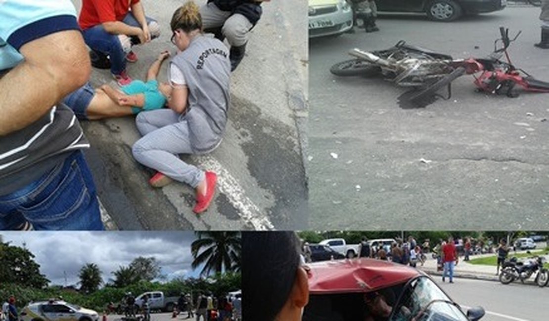 Colisão deixa dois feridos e trânsito lento no Bosque das Arapiracas