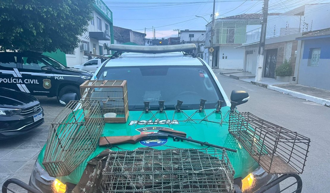 Polícia Militar apreende arma de fogo, animais silvestres e realiza soltura em Alagoas