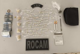 ROCAM do 3º BPM prende suspeito por tráfico de drogas no bairro Cavaco