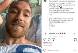 'Estou bem, dadas às circunstâncias', diz meia Eriksen, da Dinamarca