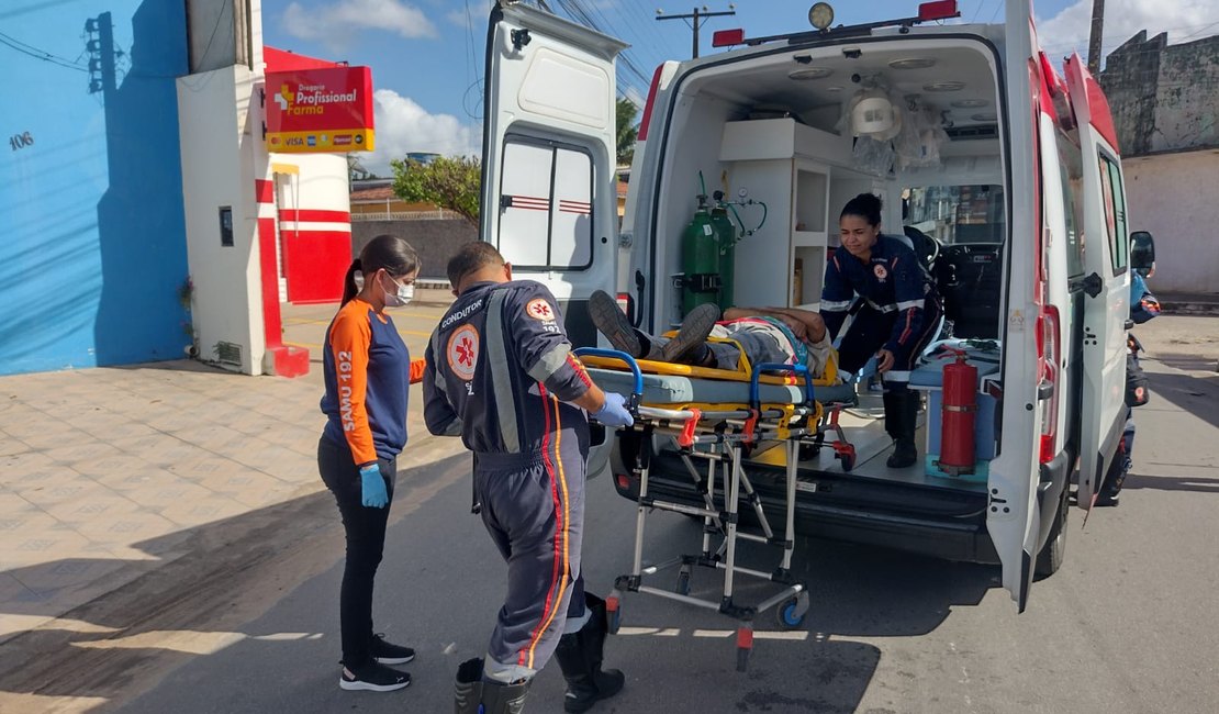 Ciciclista e condutor de moto ficam feridos em batida no bairro São Luiz I, em Arapiraca