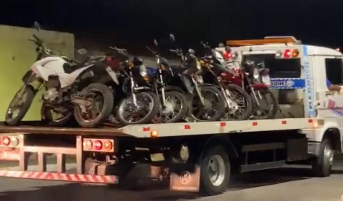 PM apreende 19 motos e faz operação contra condutores após evento com crimes de trânsito no Sertão de Alagoas