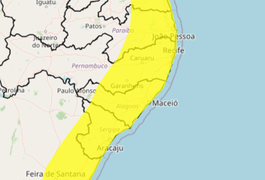 Inmet emite alerta de chuvas de até 50 milímetros para 96 municípios alagoanos