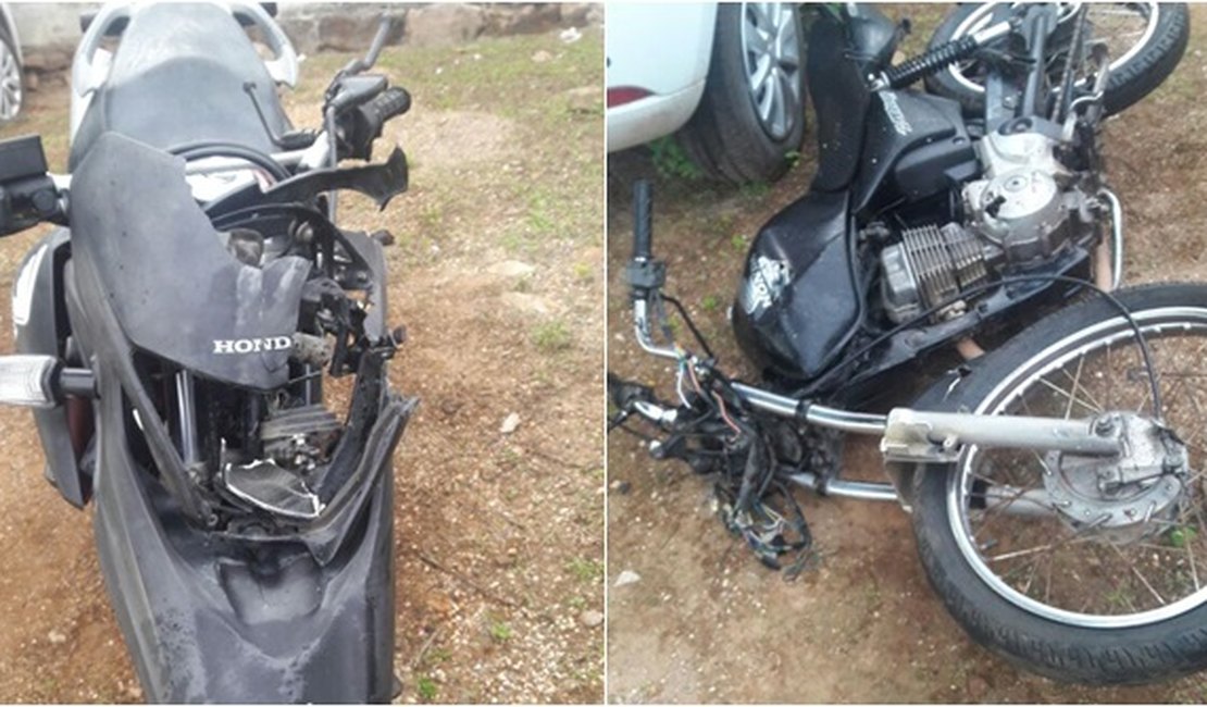 Colisão entre motos deixa dois mortos e um ferido no Sertão alagoano