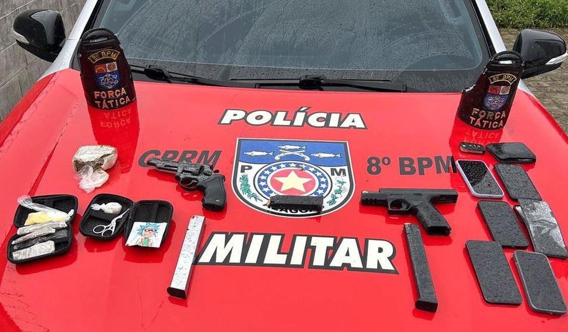 Força Tática do 8º BPM prende cinco suspeitos armados no município de Pilar