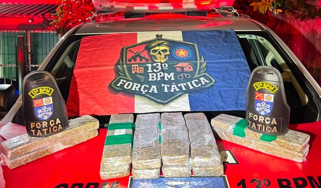Força Tática do 13° BPM prende homem com 11kg de maconha no São Jorge, em Maceió