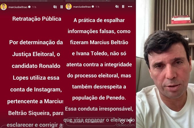 Marcius Beltrão publica retratação em seu Instagram por mentiras cometidas contra Ronaldo Lopes