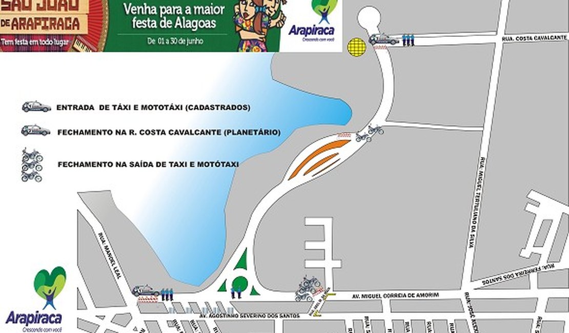 Trânsito será disciplinado no São João do Lago Perucaba