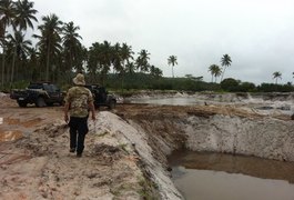 PF faz operação contra extração ilegal de areia no Litoral Norte de Alagoas