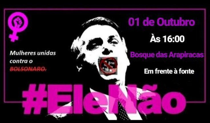#EleNão: arapiraquenses fazem ato contra Bolsonaro nesta segunda (01)