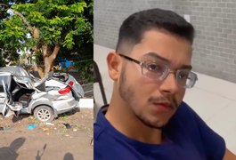 Jovem de 20 anos morre em acidente de carro no caminho para casa em Arapiraca