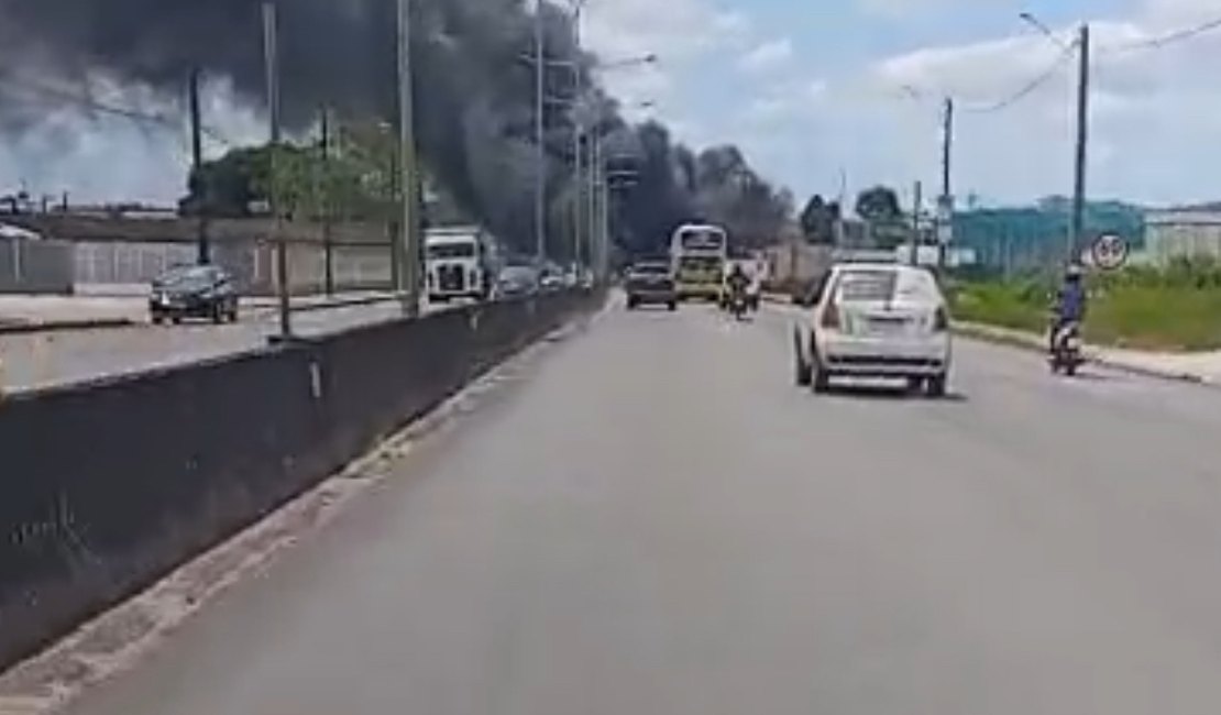 Fumaça em rodovia assusta motoristas e moradores às margens da AL-110, em Arapiraca