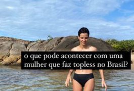 Ex-namorada de Camila Pitanga é presa por fazer topless em praia