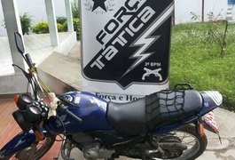 Polícia recupera motocicleta roubada em Arapiraca