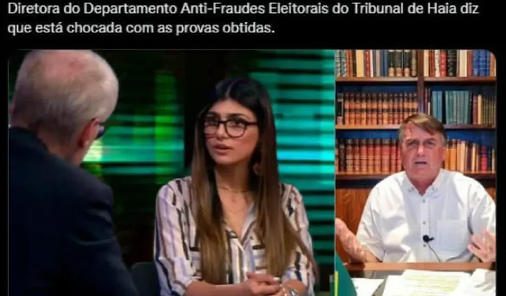 Ex-atriz pornô Mia Khalifa debocha de fake news sobre fraude na eleição do Brasil com foto dela