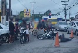 Motociclista fica ferido ao atingir carro que saía de retífica em Arapiraca