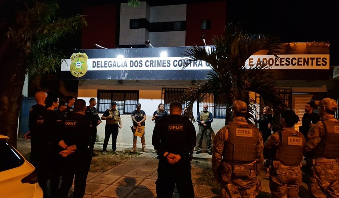 Operação deflagrada em Maceió cumpre mandados de prisão contra acusados de crimes contra crianças e adolescentes